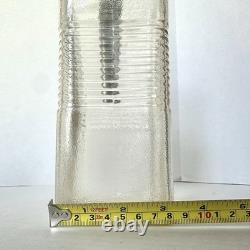 Vase à eau en verre clair General Electric GE avec couvercle argenté RARE
