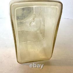 Vase à eau en verre clair General Electric GE avec couvercle argenté RARE