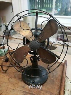 Ventilateur General Electric Whiz 9 Ge Vintage Lame De Laiton Antique Oscillant