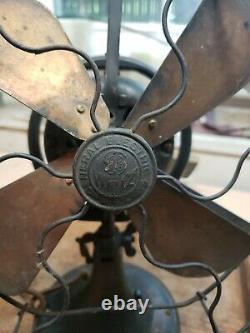 Ventilateur General Electric Whiz 9 Ge Vintage Lame De Laiton Antique Oscillant