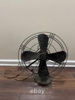 Ventilateur Général Électrique Vintage, Non Testé, Nécessite un Rééquipement, En l'État, Décor Antique