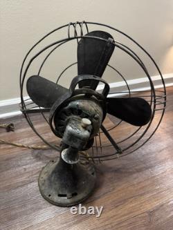 Ventilateur Général Électrique Vintage, Non Testé, Nécessite un Rééquipement, En l'État, Décor Antique