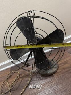 Ventilateur Général Électrique Vintage, Non Testé, Nécessite un Rééquipement, En l'État, Décor Antique