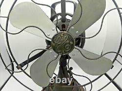 Ventilateur Vintage Ge General Electric Desk 12 Lames Oscillant De Travail Rare