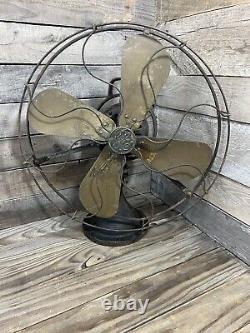 Ventilateur à 16 pales en laiton Antique GE No. 75425 Tel quel! Pour pièces! Restaurer