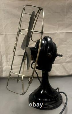 Ventilateur antique GE GENERAL ELECTRIC 17 CAGE EN LAITON Testé Fonctionne