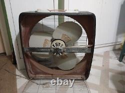 Ventilateur de boîte en métal vintage GE General Electric à 3 vitesses avec thermostat à cadran automatique