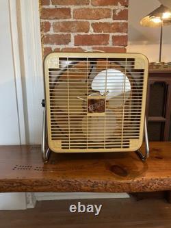 Ventilateur de boîte vintage General Electric Frigid de 14 pouces à lame en métal avec boîte PC-14-3G en parfait état