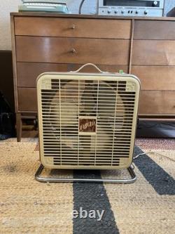 Ventilateur de boîte vintage General Electric Frigid de 14 pouces à lame en métal avec boîte PC-14-3G en parfait état