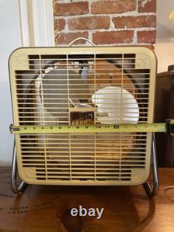 Ventilateur de boîte vintage General Electric Frigid de 14 pouces à lame en métal avec boîte PC-14-3G en parfait état