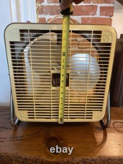 Ventilateur de boîte vintage General Electric Frigid de 14 pouces à lame en métal avec boîte PC-14-3G en parfait état