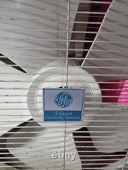 Ventilateur de boîte vintage General Electric GE à 3 vitesses réversible électriquement F11W23 FONCTIONNE