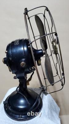 Ventilateur de bureau Vintage General Electric 12 Lames en Laiton 3 Vitesses. #509803 FONCTIONNE