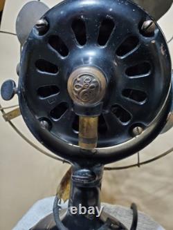 Ventilateur de bureau Vintage General Electric 12 Lames en Laiton 3 Vitesses. #509803 FONCTIONNE