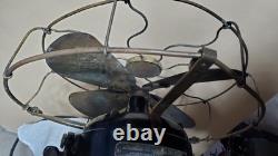 Ventilateur de bureau Vintage General Electric 12 Lames en Laiton 3 Vitesses. #509803 FONCTIONNE