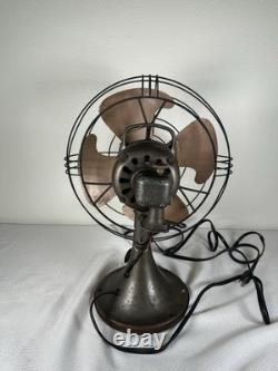 Ventilateur de bureau en métal Vortalex General Electric vintage à 3 vitesses oscillant FONCTIONNEL USA