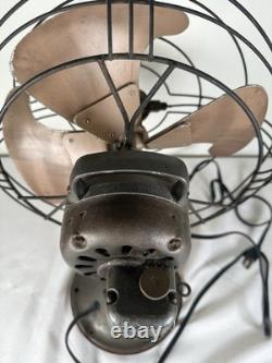 Ventilateur de bureau en métal Vortalex General Electric vintage à 3 vitesses oscillant FONCTIONNEL USA
