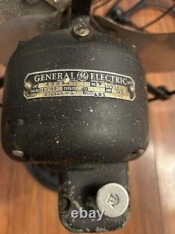 Ventilateur de bureau oscillant GE 12 General Electric des années 1930 Modèle 49X491 3 vitesses