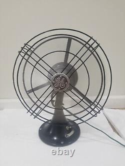 Ventilateur de bureau oscillant vintage GE General Electric 12 49X929 V64486 Fonctionne