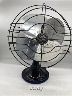 Ventilateur de bureau oscillant vintage General Electric d’avant-guerre, modèle 49x491, 12 pouces, 3 vitesses