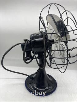 Ventilateur de bureau oscillant vintage General Electric d’avant-guerre, modèle 49x491, 12 pouces, 3 vitesses