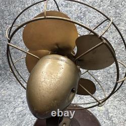 Ventilateur de bureau vintage GE General Electric 9,5 FM8S31 à hélice en laiton testé et fonctionnel