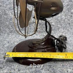 Ventilateur de bureau vintage GE General Electric 9,5 FM8S31 à hélice en laiton testé et fonctionnel