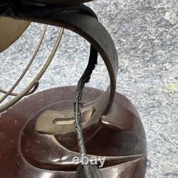 Ventilateur de bureau vintage GE General Electric 9,5 FM8S31 à hélice en laiton testé et fonctionnel