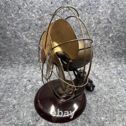 Ventilateur de bureau vintage GE General Electric 9,5 FM8S31 à hélice en laiton testé et fonctionnel