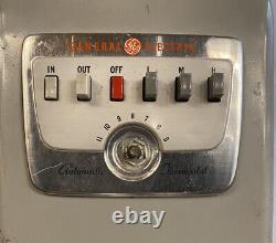 Ventilateur de sol vintage General Electric Art déco GE avec thermostat automatique intérieur/extérieur FONCTIONNE