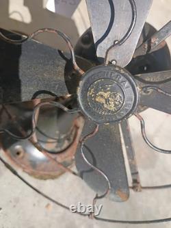 Ventilateur en laiton General Electric Whiz antique à vitesse unique, pales de 4,5 pouces, fonctionne, Art Déco