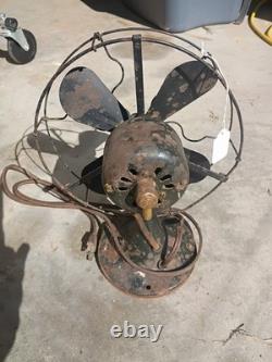 Ventilateur en laiton General Electric Whiz antique à vitesse unique, pales de 4,5 pouces, fonctionne, Art Déco