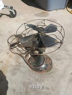 Ventilateur en laiton General Electric Whiz antique à vitesse unique, pales de 4,5 pouces, fonctionne, Art Déco
