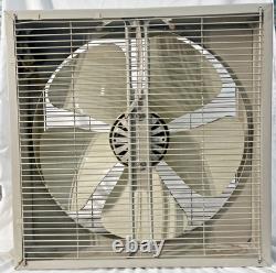 Ventilateur en métal General Electric vintage 3 vitesses MCM beige et blanc fonctionne