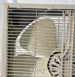 Ventilateur en métal General Electric vintage 3 vitesses MCM beige et blanc fonctionne