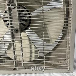 Ventilateur en métal General Electric vintage 3 vitesses MCM beige et blanc fonctionne