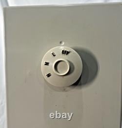 Ventilateur en métal General Electric vintage 3 vitesses MCM beige et blanc fonctionne