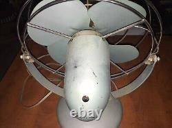 Ventilateur en métal bleu métallique vintage General Electric GE fonctionne