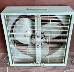 Ventilateur en métal vintage GE à 3 vitesses F15W12 turquoise à 3 pales LIRE LA DESCRIPTION