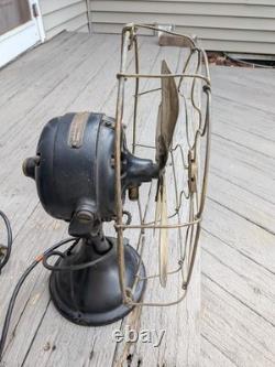 Ventilateur industriel General Electric à pales en laiton avec cage en laiton 13 Vintage-WORKS