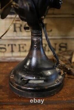 Ventilateur industriel en laiton GE General Electric antique à hélice en laiton 12 vintage