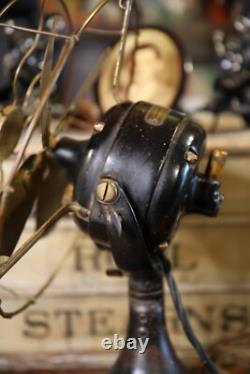 Ventilateur industriel en laiton GE General Electric antique à hélice en laiton 12 vintage