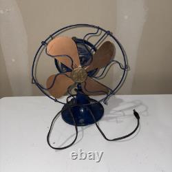 Ventilateur industriel en laiton GE General Electric antique avec cage en laiton vintage