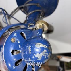Ventilateur industriel en laiton GE General Electric antique avec cage en laiton vintage