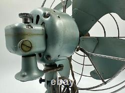 Ventilateur oscillant 3 vitesses Vintage Blue Green Metallic General Electric No. 04