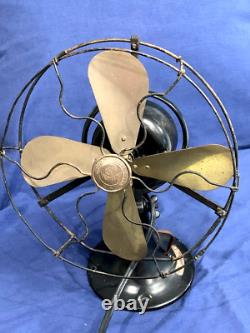 Ventilateur oscillant General Electric Whiz 9 pouces, lames en laiton, fonctionne ! VOIR LA VIDÉO
