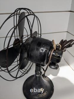 Ventilateur oscillant General Electric vintage années 1930, ancien, non testé, besoin de réélectrification