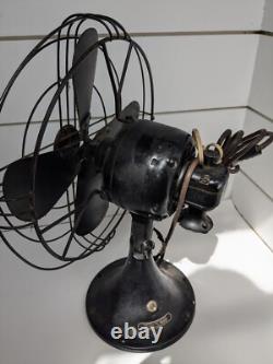 Ventilateur oscillant General Electric vintage années 1930, ancien, non testé, besoin de réélectrification