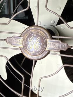 Ventilateur oscillant de sol Vortalex General Electric de 6 pieds vintage des années 40, fonctionne très bien