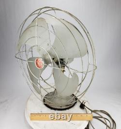 Ventilateur oscillant en métal Vintage GE General Electric Vortalex 16 à 3 vitesses